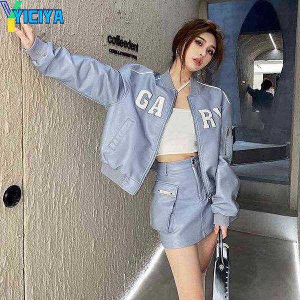two piece dress yiciya bomber woman leather race car jacket and pu skirt varsity baseball jackets vintage 2022 summer bombers coat two piece, White
two piece dress yiciya bomber woman leather race car jacket and pu skirt varsity baseball jackets vintage 2022 summer bombers coat two piece, White