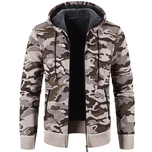 men's jackets knitted cardigan camouflage printed sweater casual trend loose hooded 220908, Black;brown
men's jackets knitted cardigan camouflage printed sweater casual trend loose hooded 220908, Black;brown