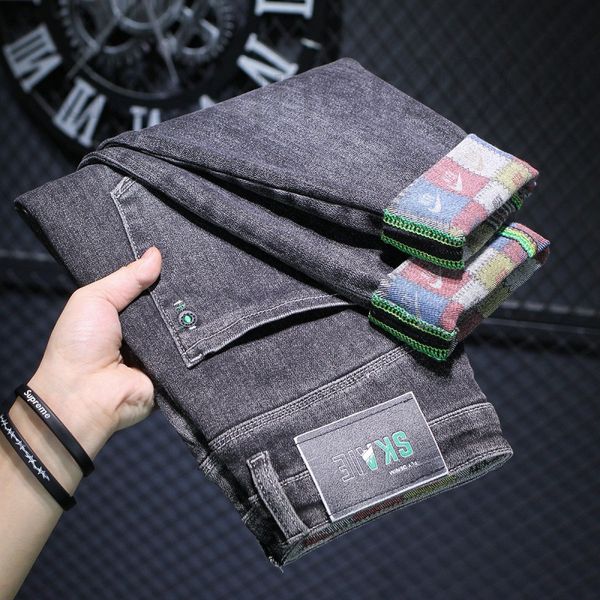 men's jeans designer spring and autumn new smoke gray trendy jeans men's slim fit korean fashion casual elastic versatile leggings, Blue
men's jeans designer spring and autumn new smoke gray trendy jeans men's slim fit korean fashion casual elastic versatile leggings, Blue