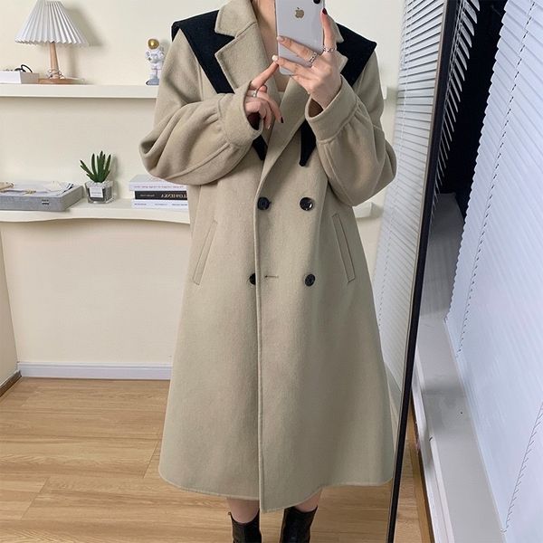 women's wool blends thin wool blend coat women fashion long sleeve turn-down collar outwear jacket casual autumn winter elegant overcoa, Black
women's wool blends thin wool blend coat women fashion long sleeve turn-down collar outwear jacket casual autumn winter elegant overcoa, Black