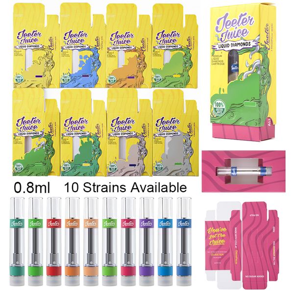 Image of Jeeter Juice Liquid Diamonds Atomizers Empty Vape Cartridges 0.8ml Carts Full Glass Press Thick Oil Wax Vaporizers Dab Pen Cart E Cigarettes