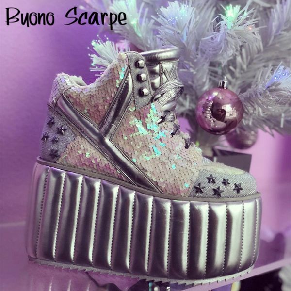 boots bling high platform shoes for women thick bottom leather ankle boots super high heels sneakers pearl sequins single shoes 220908, Black
boots bling high platform shoes for women thick bottom leather ankle boots super high heels sneakers pearl sequins single shoes 220908, Black