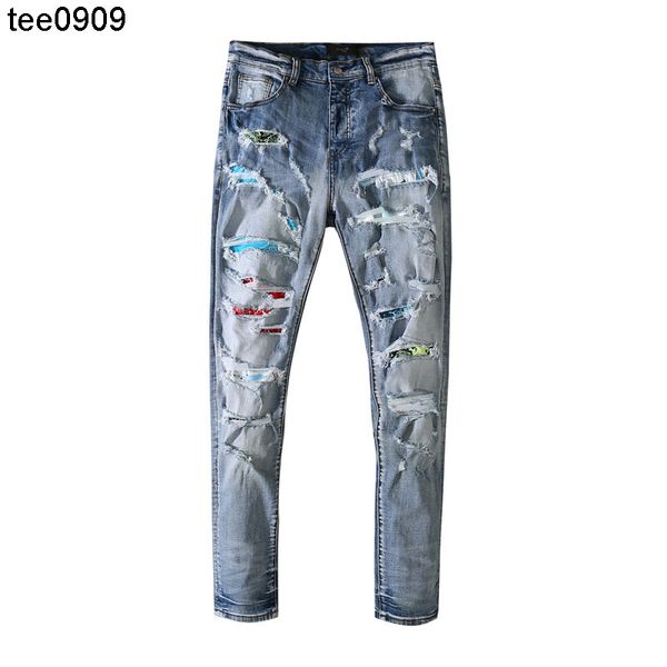 jeans new high street color patch old hole rainbow patch destroys jeans fashion brand, Blue
jeans new high street color patch old hole rainbow patch destroys jeans fashion brand, Blue