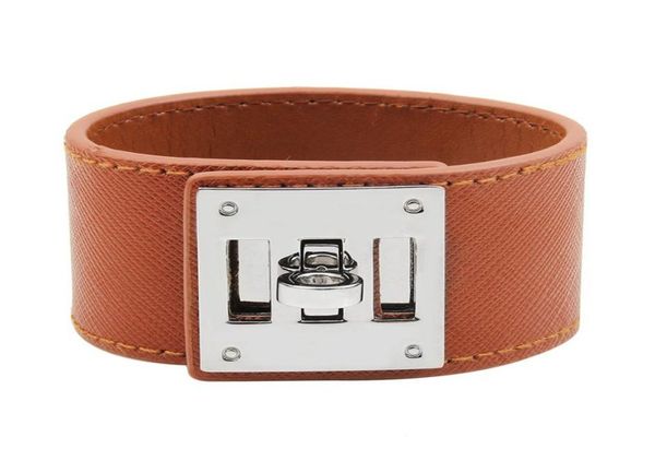 cuff women leather bracelet bangles simple steel lock design wide wrap char, Golden;silver
cuff women leather bracelet bangles simple steel lock design wide wrap char, Golden;silver