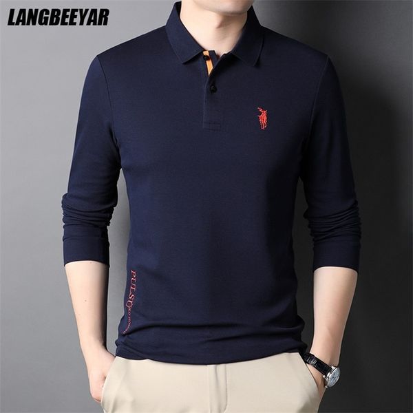 men's polos grade cotton fashion designer brand luxury mens polo shirt with long sleave plain casual trendy men clothes 220908, White;black
men's polos grade cotton fashion designer brand luxury mens polo shirt with long sleave plain casual trendy men clothes 220908, White;black