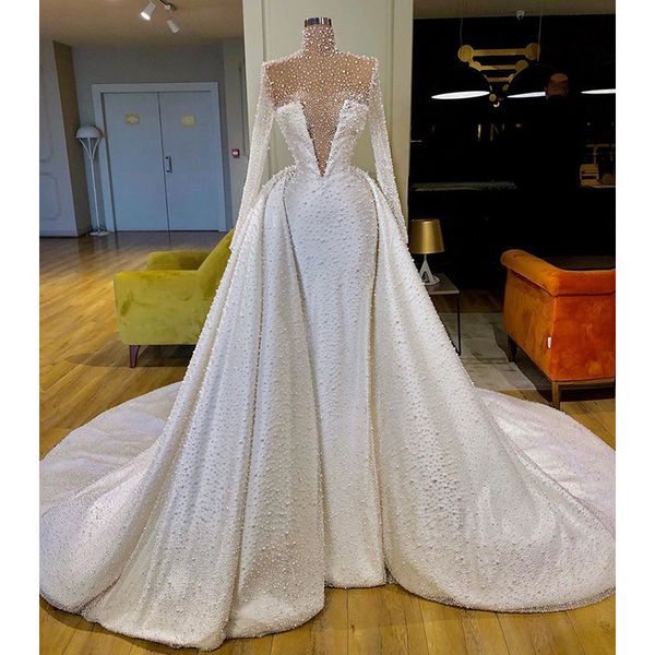 classic mermaid wedding dresses long sleeves deep v neck sequins appliques beaded bridal gowns 3d lace detachable train bridal gowns sweep t, White
classic mermaid wedding dresses long sleeves deep v neck sequins appliques beaded bridal gowns 3d lace detachable train bridal gowns sweep t, White