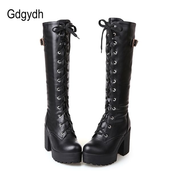 boots gdgydh spring autumn lacing knee high women fashion white square heel woman leather shoes winter pu large size 43 220907, Black
boots gdgydh spring autumn lacing knee high women fashion white square heel woman leather shoes winter pu large size 43 220907, Black