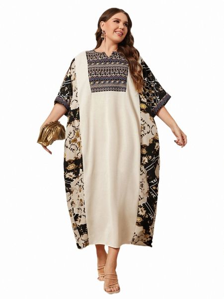 plus size dresses plus embroidery yoke floral print batwing sleeve tunic dress 25eo#, Black
plus size dresses plus embroidery yoke floral print batwing sleeve tunic dress 25eo#, Black