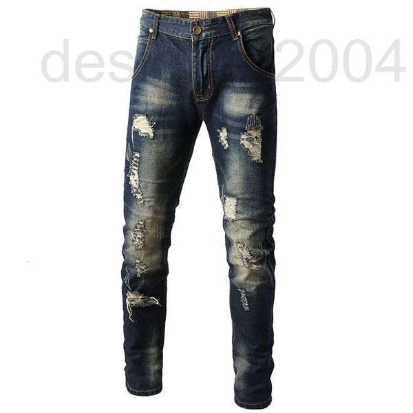 men's jeans designer 2022 spring and summer ripped jeans men's fashion brand slim fit small straight pants as old beggar b6mo, Blue
men's jeans designer 2022 spring and summer ripped jeans men's fashion brand slim fit small straight pants as old beggar b6mo, Blue