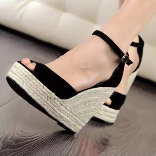 dress shoes womens sandals 9cm casual wedges big size summer peep toe high heeled platfroms, Black
dress shoes womens sandals 9cm casual wedges big size summer peep toe high heeled platfroms, Black