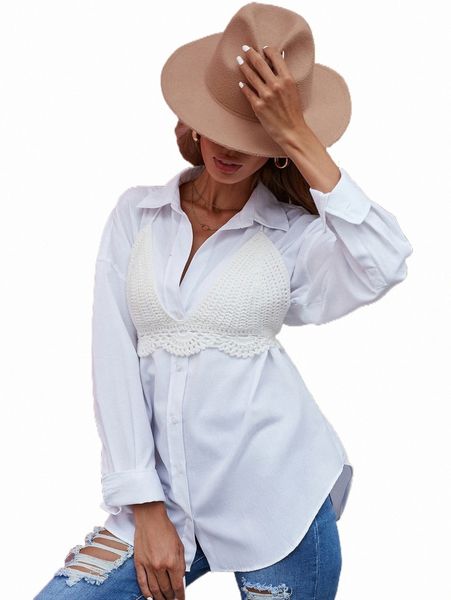 women's sweaters scallop trim tie back halter knit without blouse z2x1#, White;black
women's sweaters scallop trim tie back halter knit without blouse z2x1#, White;black