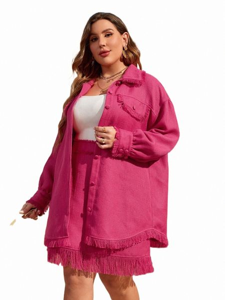 plus size outerwear & coats plus drop shoulder fringe trim overcoat a5ji#, Black
plus size outerwear & coats plus drop shoulder fringe trim overcoat a5ji#, Black