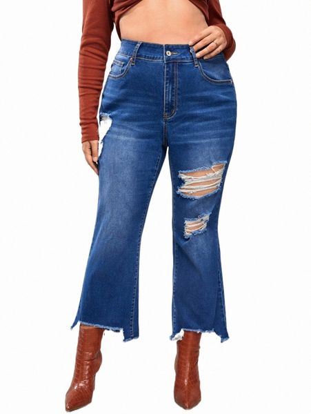 women's jeans plus high waist cut out ripped raw hem flare leg jeans o2ah#, Blue
women's jeans plus high waist cut out ripped raw hem flare leg jeans o2ah#, Blue