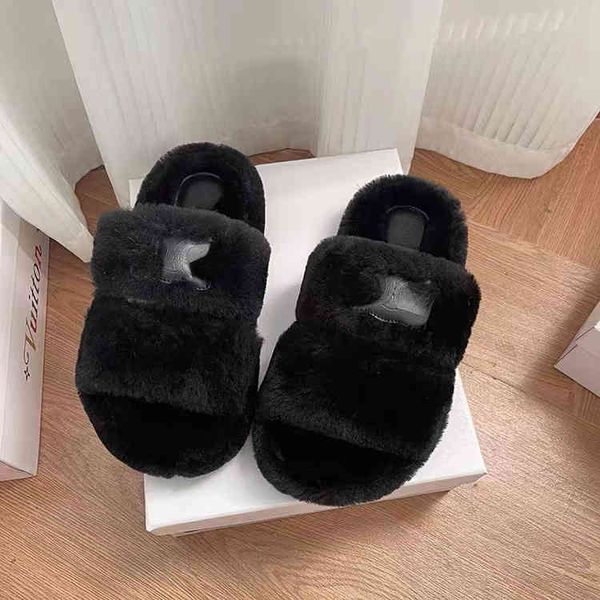 casual designer shoes fur slippers for women autumn and winter 2022 triumphal fur one-piece thick bottom white casual wool flip flop, Black 
casual designer shoes fur slippers for women autumn and winter 2022 triumphal fur one-piece thick bottom white casual wool flip flop, Black