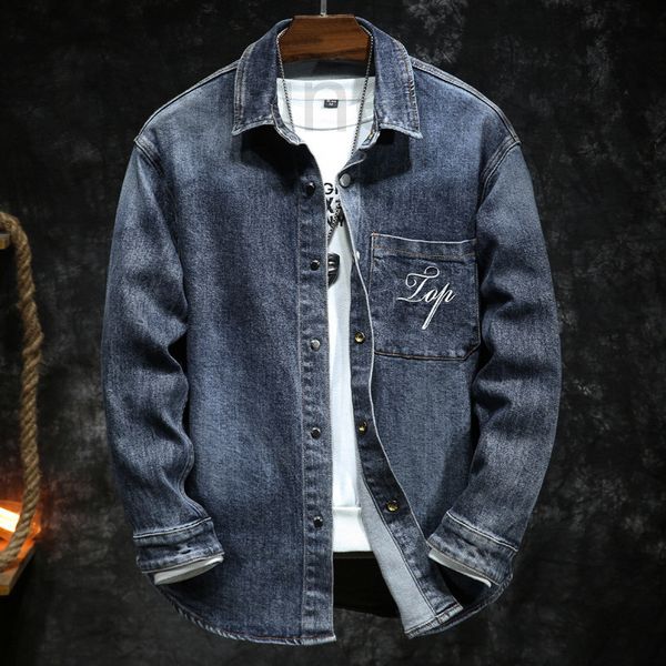 men's jackets designer 2022 autumn new product blue embroidered jeans shirt men's loose and versatile korean ins coat m9we, Black;brown
men's jackets designer 2022 autumn new product blue embroidered jeans shirt men's loose and versatile korean ins coat m9we, Black;brown