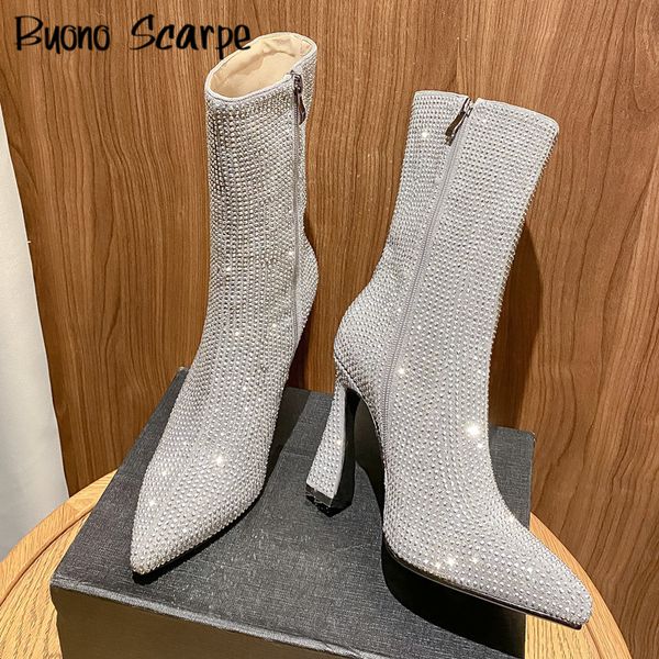 boots women rhinestones ankle genuine leather chunky lady bling strass prom shoes high heel glitter short botas 220908, Black
boots women rhinestones ankle genuine leather chunky lady bling strass prom shoes high heel glitter short botas 220908, Black