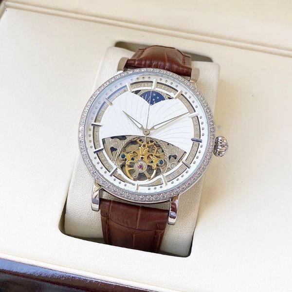 men watch fashion wristwatches automatic movement designer sapphire mirror hollow noble and elegant business leisure diameter fine steel lea, Slivery;brown
men watch fashion wristwatches automatic movement designer sapphire mirror hollow noble and elegant business leisure diameter fine steel lea, Slivery;brown