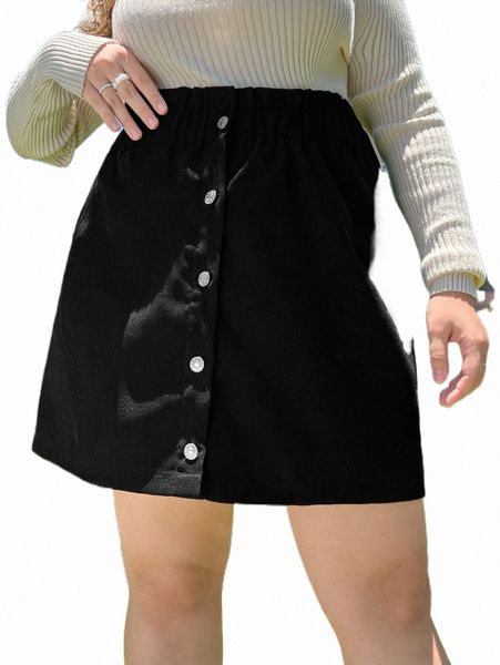 plus size pants plus high waist single breasted skirt b0p8#, Black