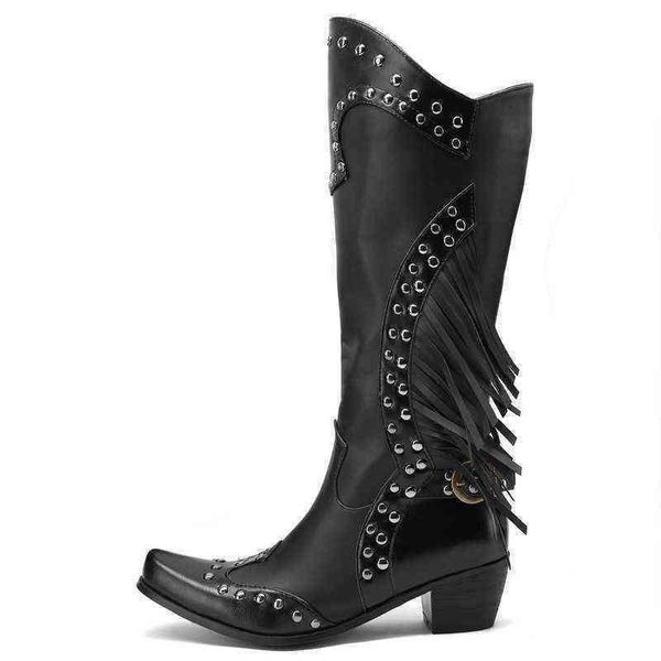 boots thick heel pointed rivet knight boots western cowboy women fashion vintage tassel martin booties 220802, Black
boots thick heel pointed rivet knight boots western cowboy women fashion vintage tassel martin booties 220802, Black