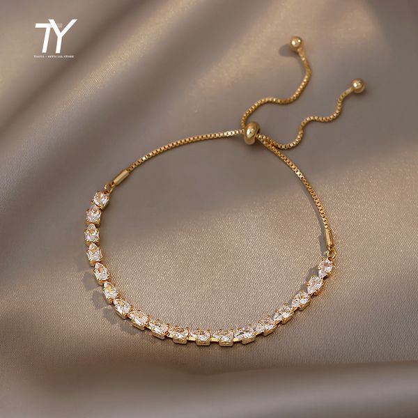 luxury premium zircon pull adjustable charm bracelets for woman 2022 korean fashion jewelry wedding party girl's simple bracelet, Golden;silver
luxury premium zircon pull adjustable charm bracelets for woman 2022 korean fashion jewelry wedding party girl's simple bracelet, Golden;silver