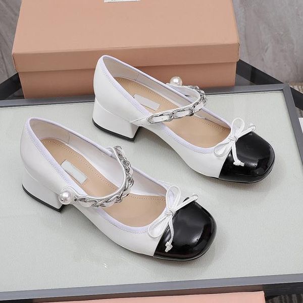 shoes mary miu jane women's pearl chain girl bow retro wild color black white leisure vacation ladies thick heel leather ballet shoes 0
shoes mary miu jane women's pearl chain girl bow retro wild color black white leisure vacation ladies thick heel leather ballet shoes 0