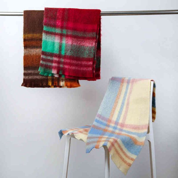 designer scarf acne sweden studios new ac short tassel plaid scarf women's autumn and winter thickened warm imitation cashmere rainbow, Blue;gray
designer scarf acne sweden studios new ac short tassel plaid scarf women's autumn and winter thickened warm imitation cashmere rainbow, Blue;gray