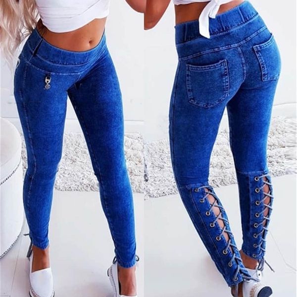 women's jeans casual fashion high waist pants lace-up design solid color lace-up skinny hip lift jeans blue denim trousers summer 22090
women's jeans casual fashion high waist pants lace-up design solid color lace-up skinny hip lift jeans blue denim trousers summer 22090