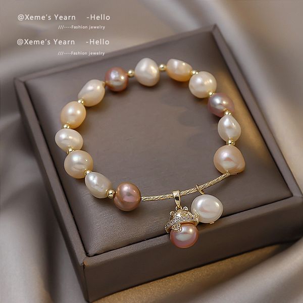 design sense lucky cat baroque natural pearl charm bracelet student party gift jewelry for woman girls elegant pearl accessories, Golden;silver
design sense lucky cat baroque natural pearl charm bracelet student party gift jewelry for woman girls elegant pearl accessories, Golden;silver