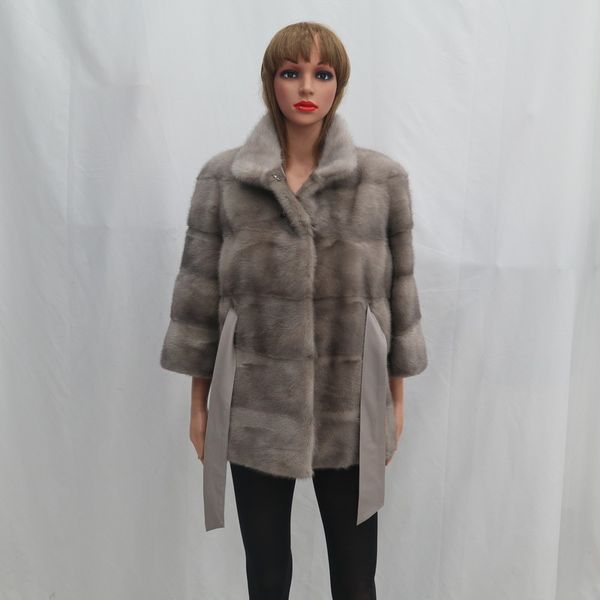 women's wool blends fashionable mink fur coat for women in real fur jacket slim coat warm stand collar natural mink winter 220908, Black
women's wool blends fashionable mink fur coat for women in real fur jacket slim coat warm stand collar natural mink winter 220908, Black