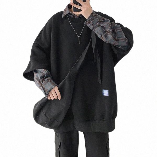 men's hoodies & sweatshirts men's stitching two-piece coats long sleeve loose hoodies casual clothes sweatshirts black/khaki/green
men's hoodies & sweatshirts men's stitching two-piece coats long sleeve loose hoodies casual clothes sweatshirts black/khaki/green