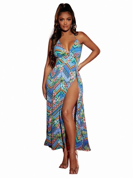 casual dresses sxy floral print crisscross tied backless split thigh dress s5uc#, Black;gray
casual dresses sxy floral print crisscross tied backless split thigh dress s5uc#, Black;gray