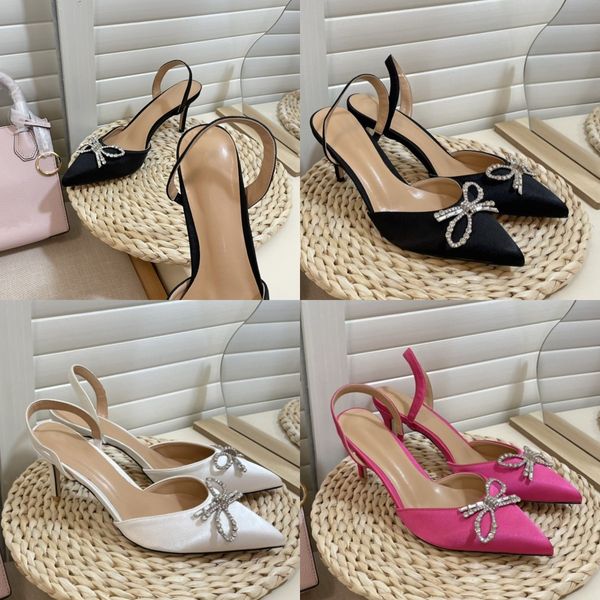 amina muaddi shoes heels satin slingback pumps rhinestone diamond bow silk pointed peep toe spool heel sandals women's luxury designers, Black
amina muaddi shoes heels satin slingback pumps rhinestone diamond bow silk pointed peep toe spool heel sandals women's luxury designers, Black