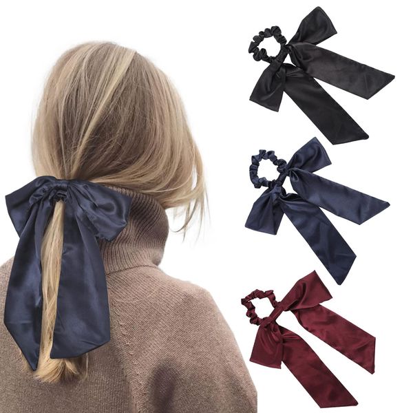 hair rubber bands l scrunchies with bow elastic ribbons satin ties bowknot ponytail holder scarf solid color for women gir ffshop2001 amv4v, Pink 
hair rubber bands l scrunchies with bow elastic ribbons satin ties bowknot ponytail holder scarf solid color for women gir ffshop2001 amv4v, Pink