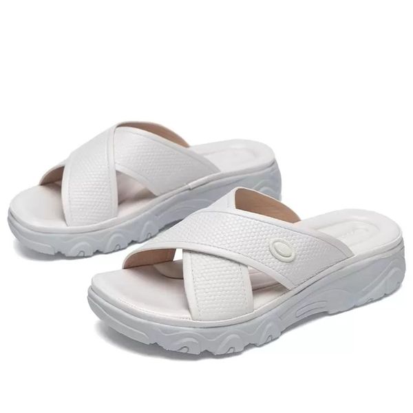 new slippers pu leather wedges women open toe arch support sandals cross band beach slides shoes summer platform flip flops, Black
new slippers pu leather wedges women open toe arch support sandals cross band beach slides shoes summer platform flip flops, Black