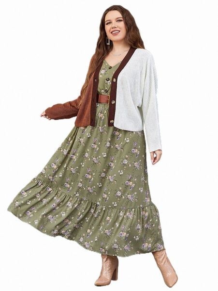 plus size dresses plus floral print button front ruffle hem dress without cardigan e3mx#, Black
plus size dresses plus floral print button front ruffle hem dress without cardigan e3mx#, Black