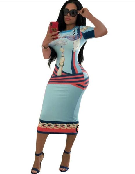 women brand new designer casual dresses printed short sleeve o neck bodycon party club elegant midi dress for girls, Black;gray
women brand new designer casual dresses printed short sleeve o neck bodycon party club elegant midi dress for girls, Black;gray