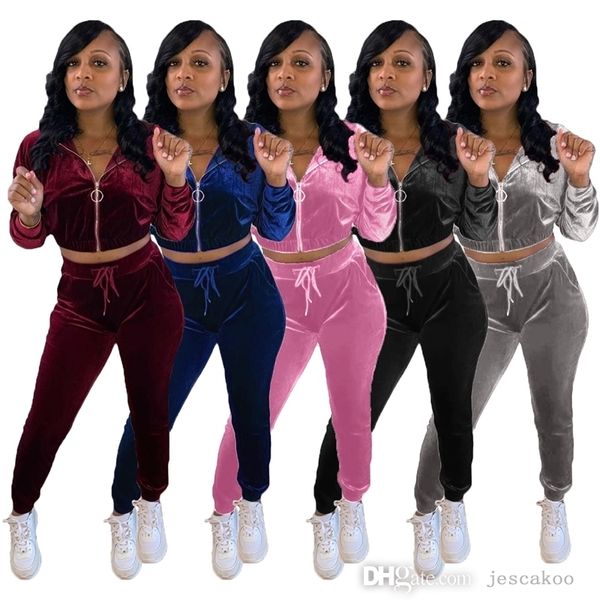 autumn winter women velour tracksuits two piece hoodie set zipper crop jacket sweatpant velvet jogging suit, Gray
autumn winter women velour tracksuits two piece hoodie set zipper crop jacket sweatpant velvet jogging suit, Gray
