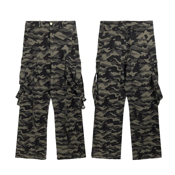 pants hip hop patchwork multi-pockets men's and women's cargo straight loose high street camouflage trousers, Black;brown
pants hip hop patchwork multi-pockets men's and women's cargo straight loose high street camouflage trousers, Black;brown
