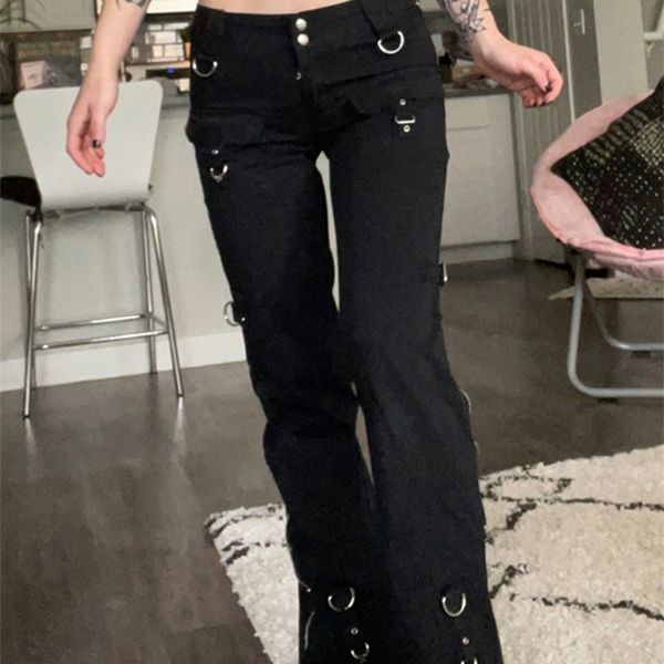 women's jeans suchcute punk rivets zipper black straight jeans gothic low waist women denim trousers aesthetic streetwear dark academia, Blue
women's jeans suchcute punk rivets zipper black straight jeans gothic low waist women denim trousers aesthetic streetwear dark academia, Blue