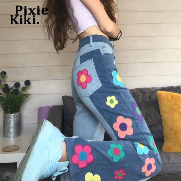 women's jeans pixiekiki y2k vintage flower patchwork jeans woman high waist denim trousers streetwear women indie clothes aesthetic p84, Blue
women's jeans pixiekiki y2k vintage flower patchwork jeans woman high waist denim trousers streetwear women indie clothes aesthetic p84, Blue