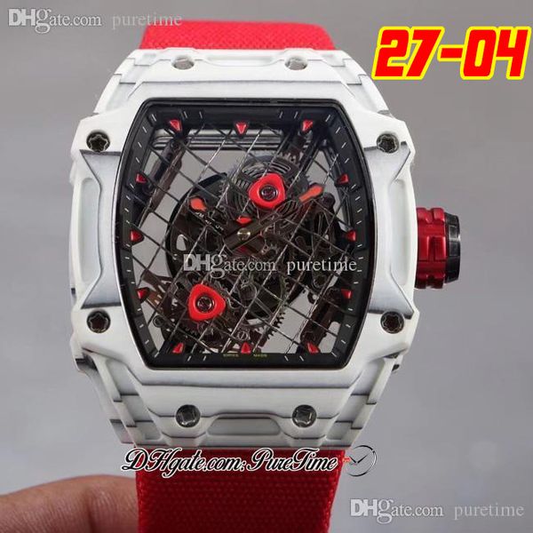 27-04 tourbillon rafael nadal a21j automatic mens watch 2022 white carbon fiber case tennis racket skeleton dial red crown nylon strap 7 sty, Slivery;brown
27-04 tourbillon rafael nadal a21j automatic mens watch 2022 white carbon fiber case tennis racket skeleton dial red crown nylon strap 7 sty, Slivery;brown