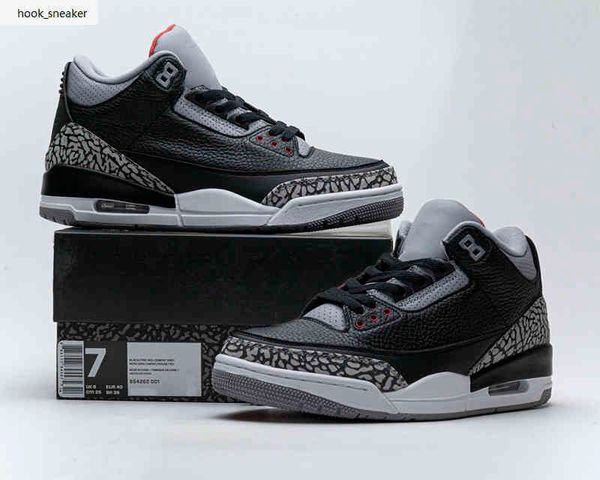 basketball shoes fashion sneakers black cement mens men womens jumpman 3 3s