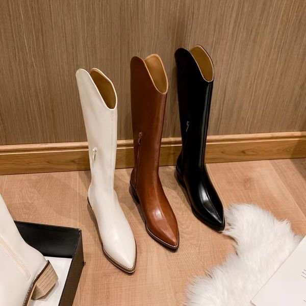 new women's boots fashion designer knight boots long tube thick mouth shoes pointed leather martin shoes flat high heels winter warm 35, Black
new women's boots fashion designer knight boots long tube thick mouth shoes pointed leather martin shoes flat high heels winter warm 35, Black