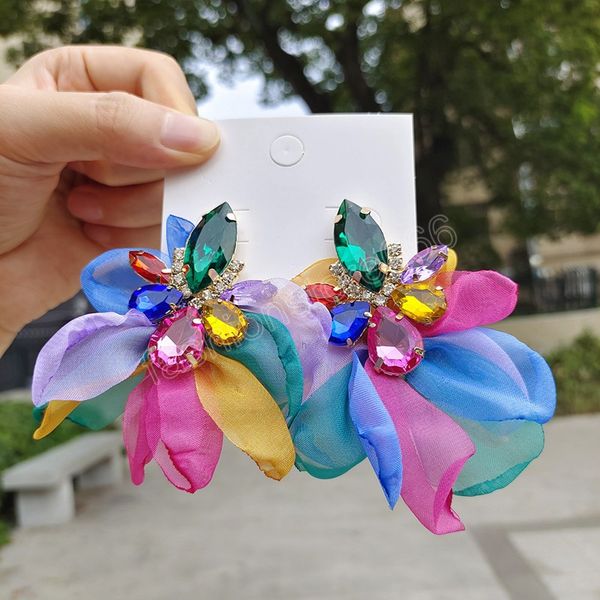 handmade summer cotton lace flower big dangle earrings for women trendy luxury crystal party jewelry accessories, Silver
handmade summer cotton lace flower big dangle earrings for women trendy luxury crystal party jewelry accessories, Silver