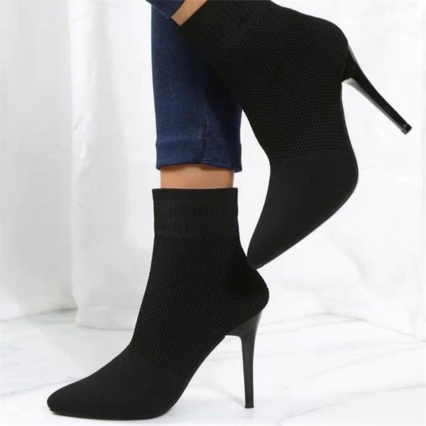 boots winter women knitting ankle sock boots high heels shoes fashion chelsea boots pumps casual ladies stilettos snow botas 220908, Black
boots winter women knitting ankle sock boots high heels shoes fashion chelsea boots pumps casual ladies stilettos snow botas 220908, Black