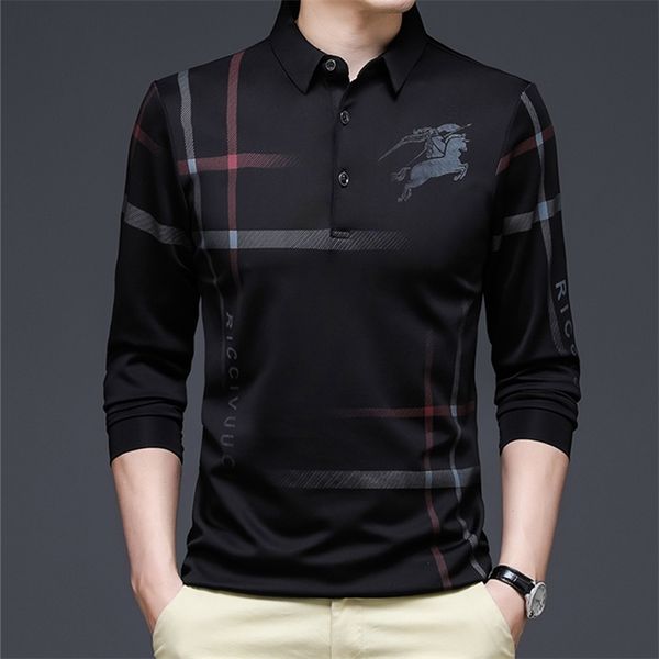 men's polos long sleeve shirt two-color striped splicing design street trend casual fashion business 220920, White;black
men's polos long sleeve shirt two-color striped splicing design street trend casual fashion business 220920, White;black