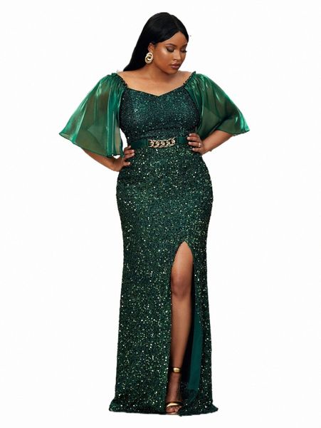 plus size dresses seomiscky plus sweetheart neck butterfly sleeve split thigh sequin formal dress o3le#, Black 
plus size dresses seomiscky plus sweetheart neck butterfly sleeve split thigh sequin formal dress o3le#, Black