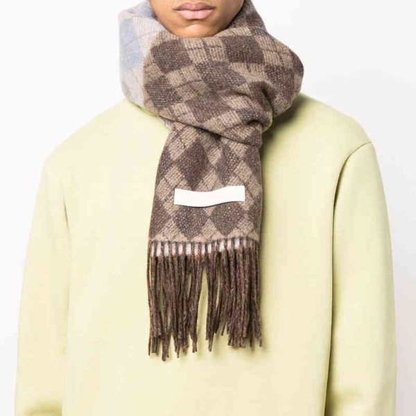 designer scarf acne sweden studios ac new barbed soft texture diamond lattice stitching imitation cashmere women's winter warm, Blue;gray
designer scarf acne sweden studios ac new barbed soft texture diamond lattice stitching imitation cashmere women's winter warm, Blue;gray