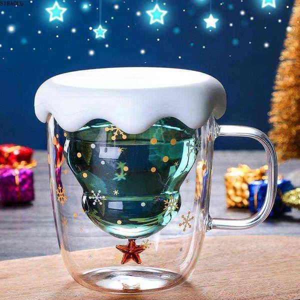 cute christmas tree mug double wall glass coffee cups with silocone lid snowflake star xmas gift wine tea milk water tumbler t220810
cute christmas tree mug double wall glass coffee cups with silocone lid snowflake star xmas gift wine tea milk water tumbler t220810