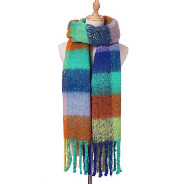 designer scarf acne sweden studios autumn and winter new ins rainbow color matching ac plaid scarf female japanese korean student couple thi, Blue;gray
designer scarf acne sweden studios autumn and winter new ins rainbow color matching ac plaid scarf female japanese korean student couple thi, Blue;gray